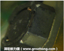 使用銀(Ag)鍍層的電源電感器(Power Inductors)，經(jīng)過推力測(cè)試后，零件端點(diǎn)上已經(jīng)看不到任何鍍層的痕跡了，所以其耐推力就比較小。