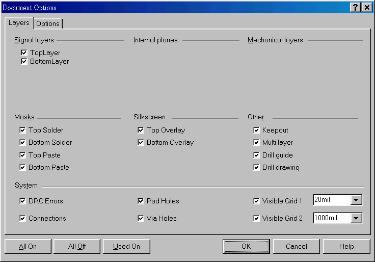 在主功能列，Design >> Option，打開(kāi)Document Option設(shè)置環(huán)境