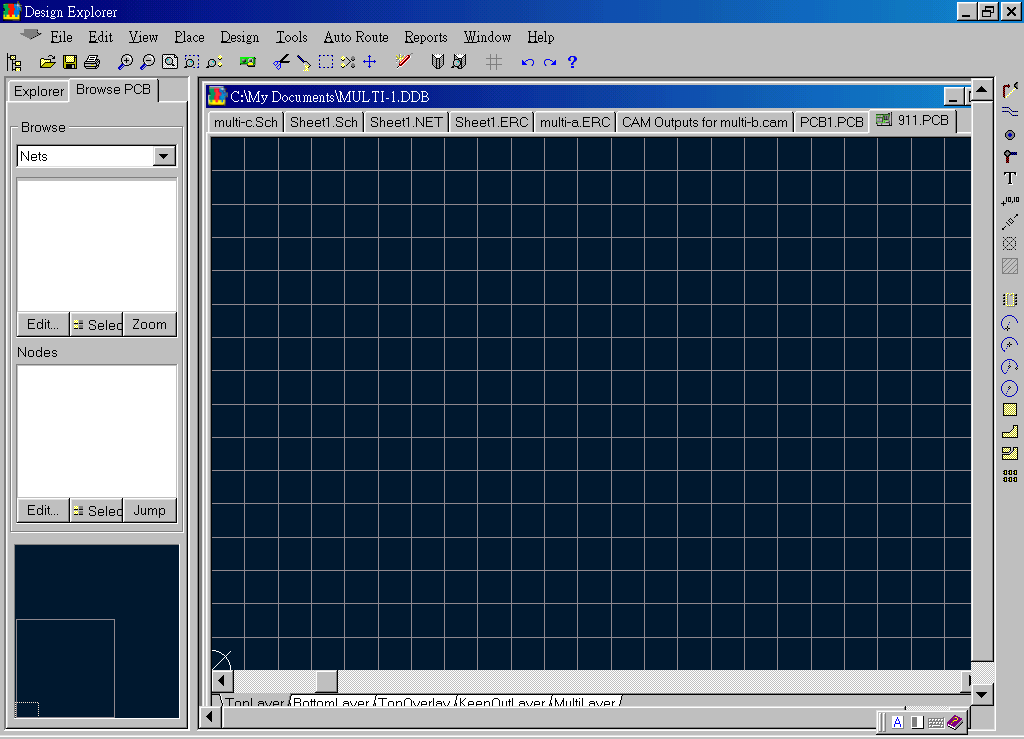 先預(yù)備一個(gè)PCB編輯環(huán)境，不必設(shè)置邊界。