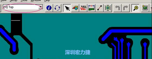 如果圖形像下圖一樣無法顯示鉆孔，只須圖（186）將紅色圈住的活動(dòng)層改為當(dāng)前顯示層即可。
