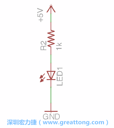 如圖所示放置一個開關（switch）、10K電阻器（10k resistor）和0.1μF的電容（0.1μF capacitor），并把開關的一端連到接地端上。