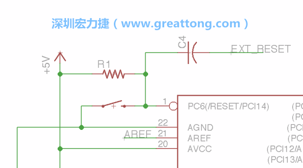 很多PCB設計者的設計不符合人體工學，他們使用很小的按鈕、不方便的元件配置和難以解讀的標簽，千萬不要變成這樣！這次我們的設計有一個大小合適的重置按鈕（reset button）和可以清楚辨認是否已經(jīng)接上電源的LED指示燈。