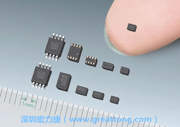 常規(guī)IC與WLP制作的封裝設(shè)計(jì)元件，尺寸有極大的差異，WLP僅需晶粒尺寸就有相同的電氣特性。