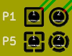 TOP層鋪鋪的狀態(tài)，到下方排pad為GND，連接GND Copper zone 都是設(shè)定Thermal relief Pad