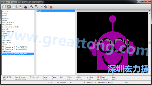 目前這個Library IT_robot_logo_new.mod 只有一個footprint。如何增加更多footprint 到這個library 中呢?
