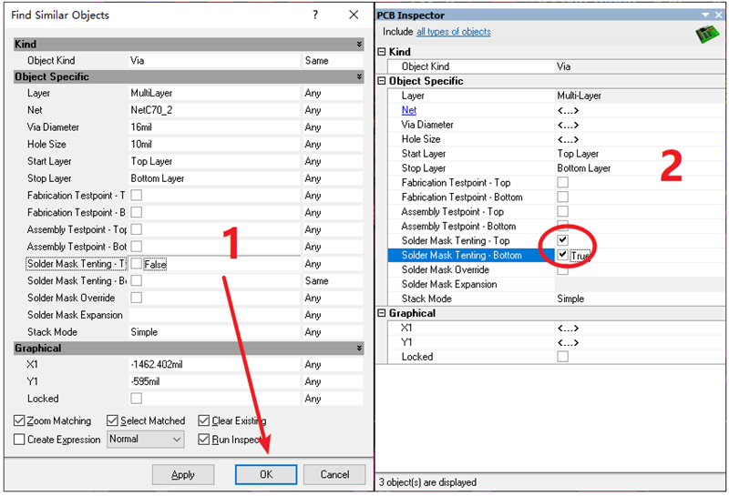 過(guò)孔（VIA）蓋油，不用蓋油可以跳過(guò)。