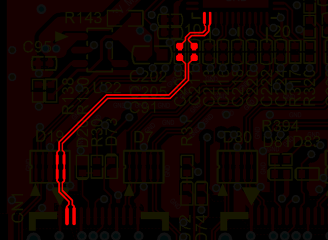 差分線盡量走等長線、等距，避免時序偏差及共模干擾