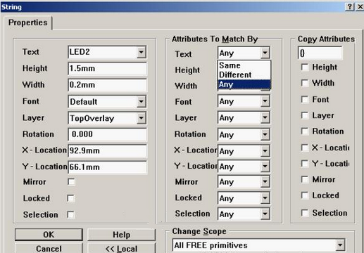 4. 可對字符和阻焊進行適當(dāng)?shù)恼{(diào)整，以方便處理文件和提高效率，字符可以通過Global過濾器設(shè)置條件進行快速調(diào)整不同格式的字符